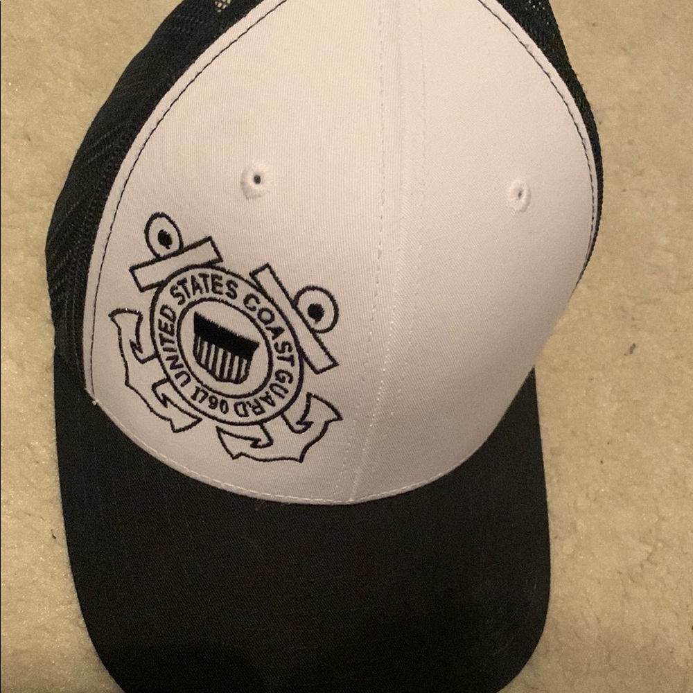 United States Coast Guard Black and White Cap